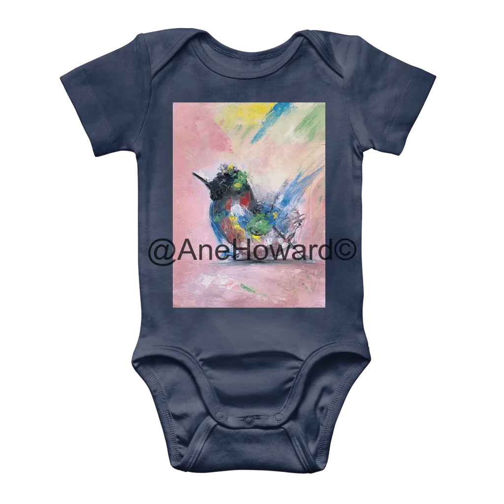 All-Cotton Classic Baby Onesie Bodysuit Abstract Bird