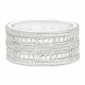 Anna Beck Divided Cigar Band Ring- Silver