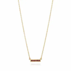 Anna Beck Garnet Pavè Bar Stacking Necklace, Gold