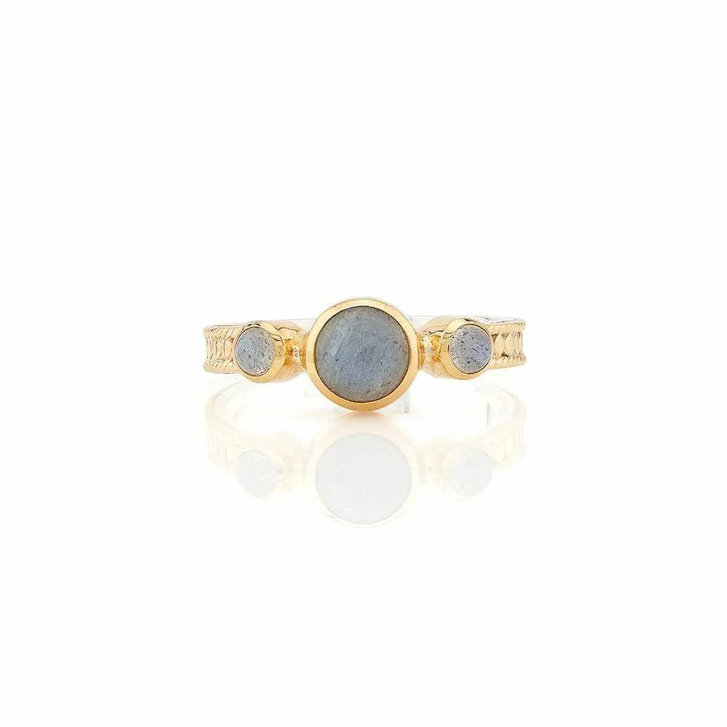 Anna Beck Labradorite Triple Stone Stacking Ring - Gold