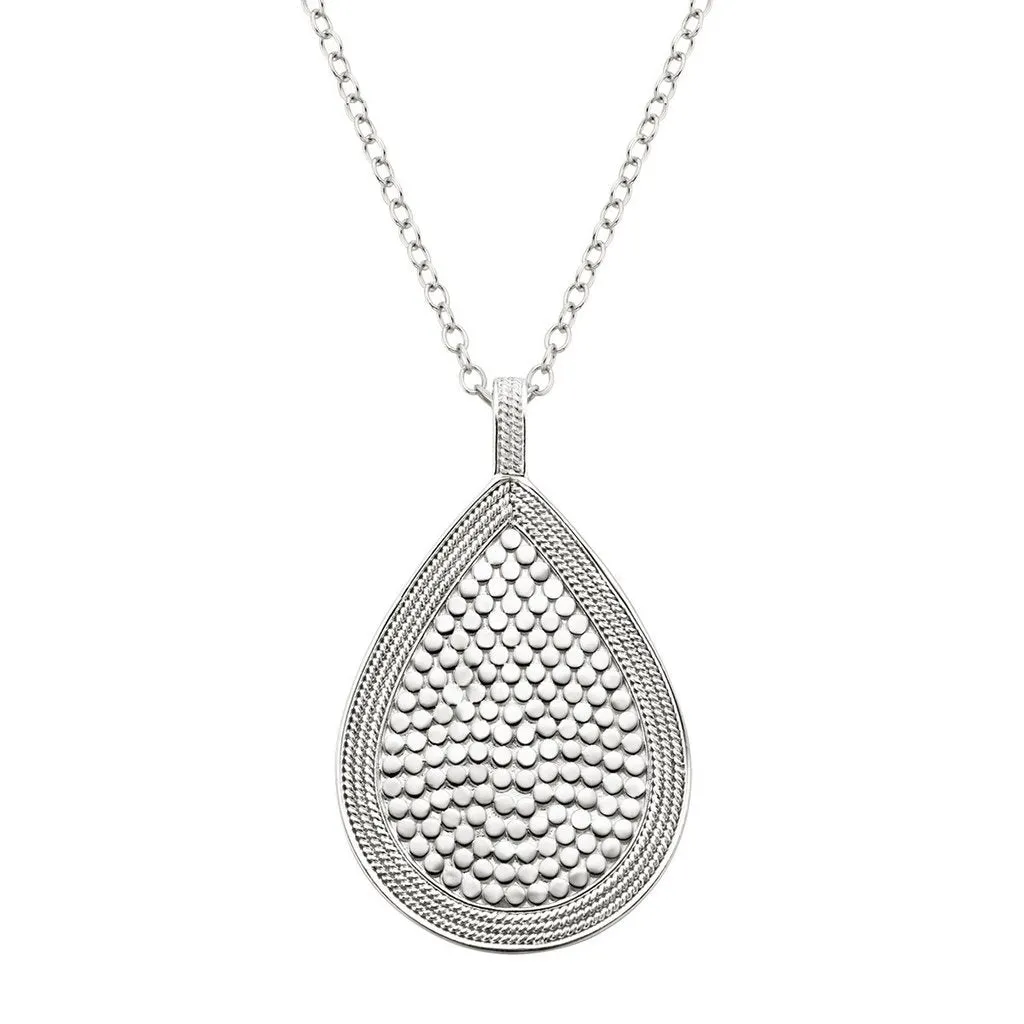 Anna Beck Long Beaded Double Sided Teardrop Necklace - Silver and Gold