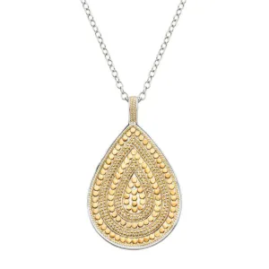 Anna Beck Long Beaded Double Sided Teardrop Necklace - Silver and Gold