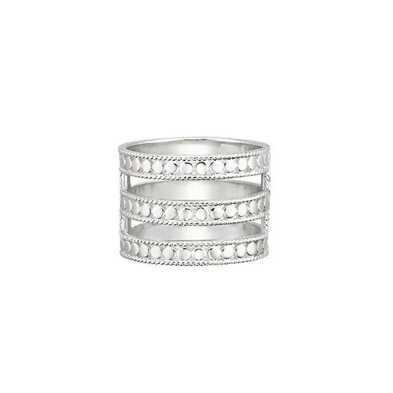 Anna Beck Triple Bar Ring - Silver