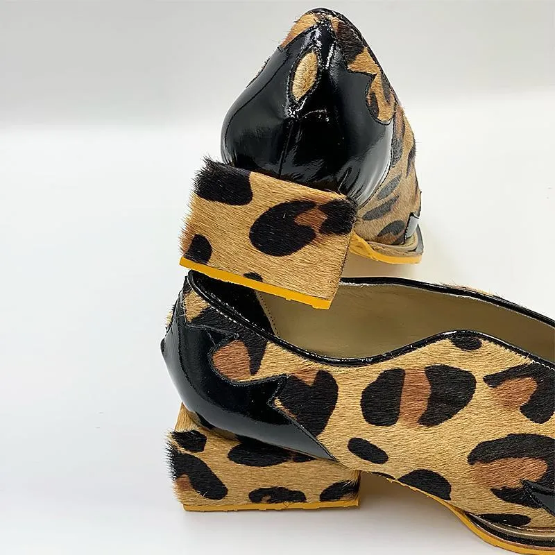 Anti Fur tiger stripe classic leather shoes