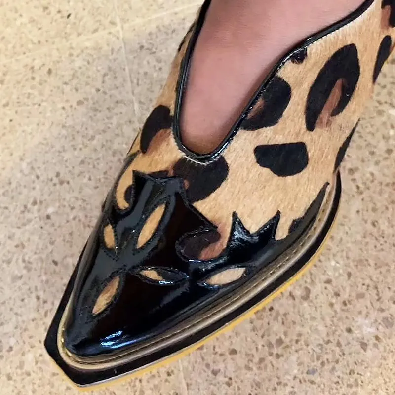 Anti Fur tiger stripe classic leather shoes