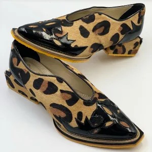 Anti Fur tiger stripe classic leather shoes