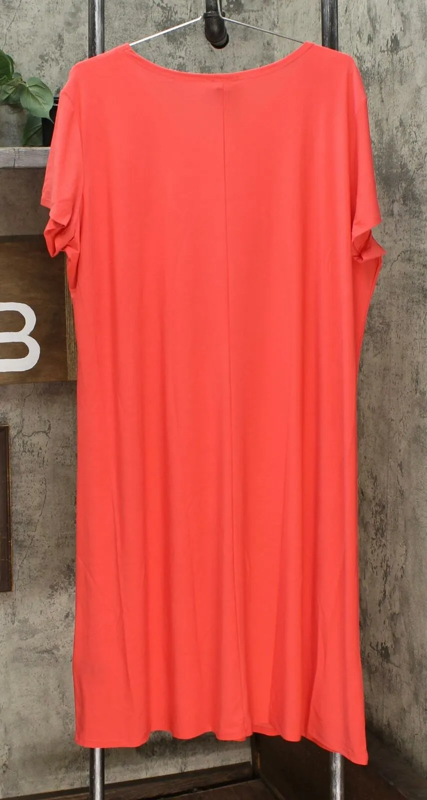 Antthony Women's Plus Size Double V-Neck Solid Midi Dress