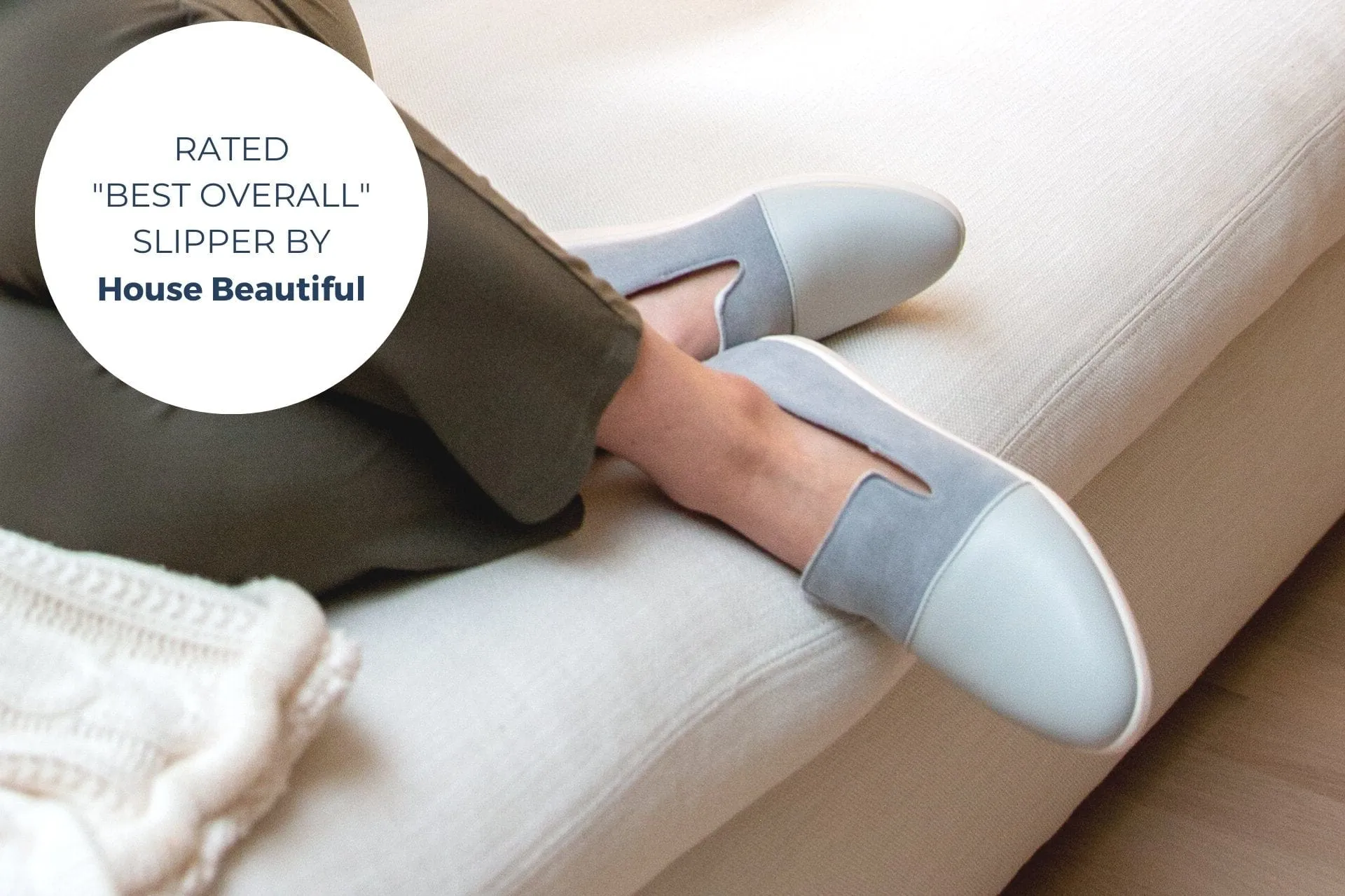 Apple Leather & Vegan Suede House Loafers |  Blue & Grey