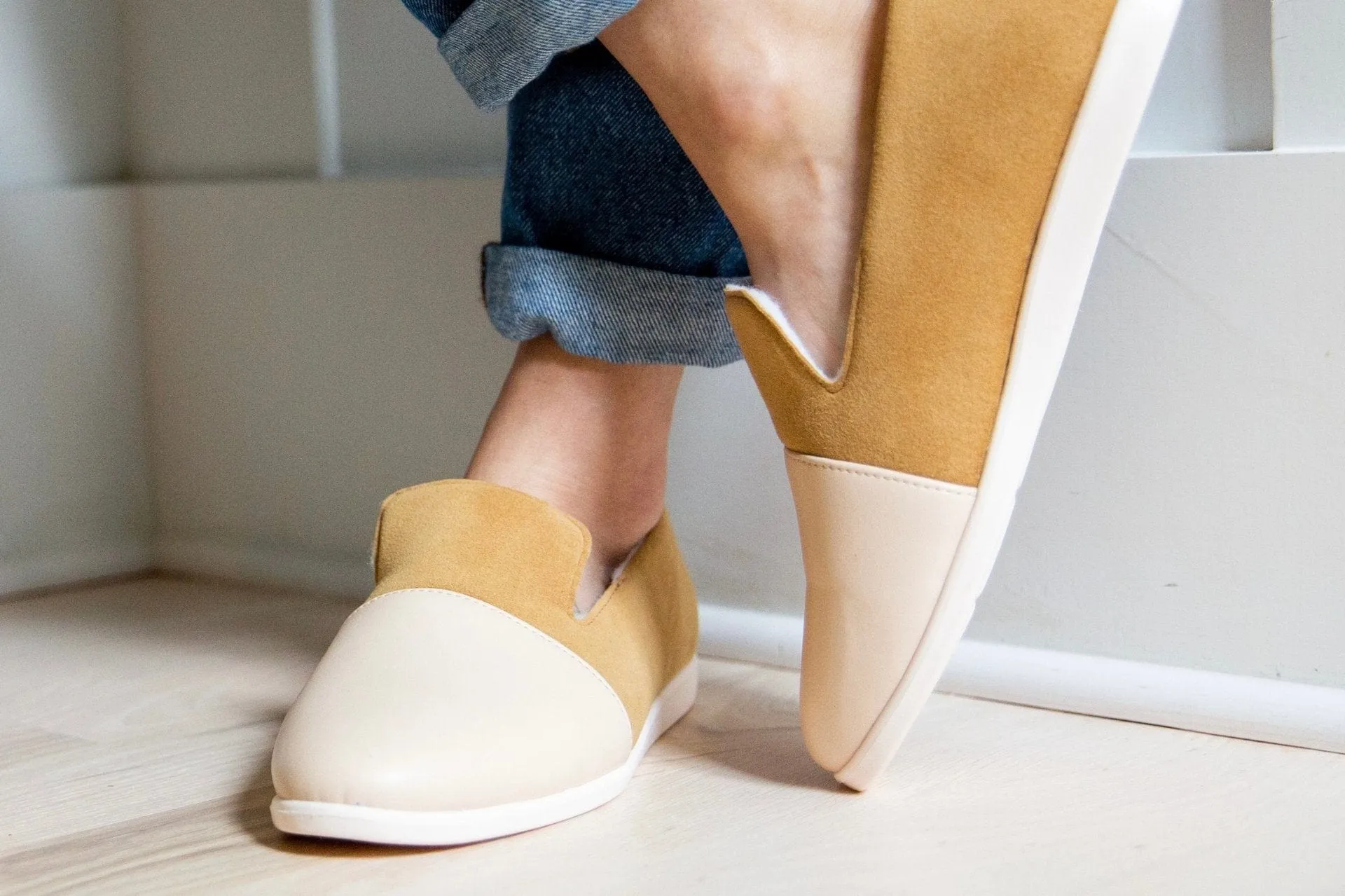 Apple Leather & Vegan Suede House Loafers | Blush & Cinnamon