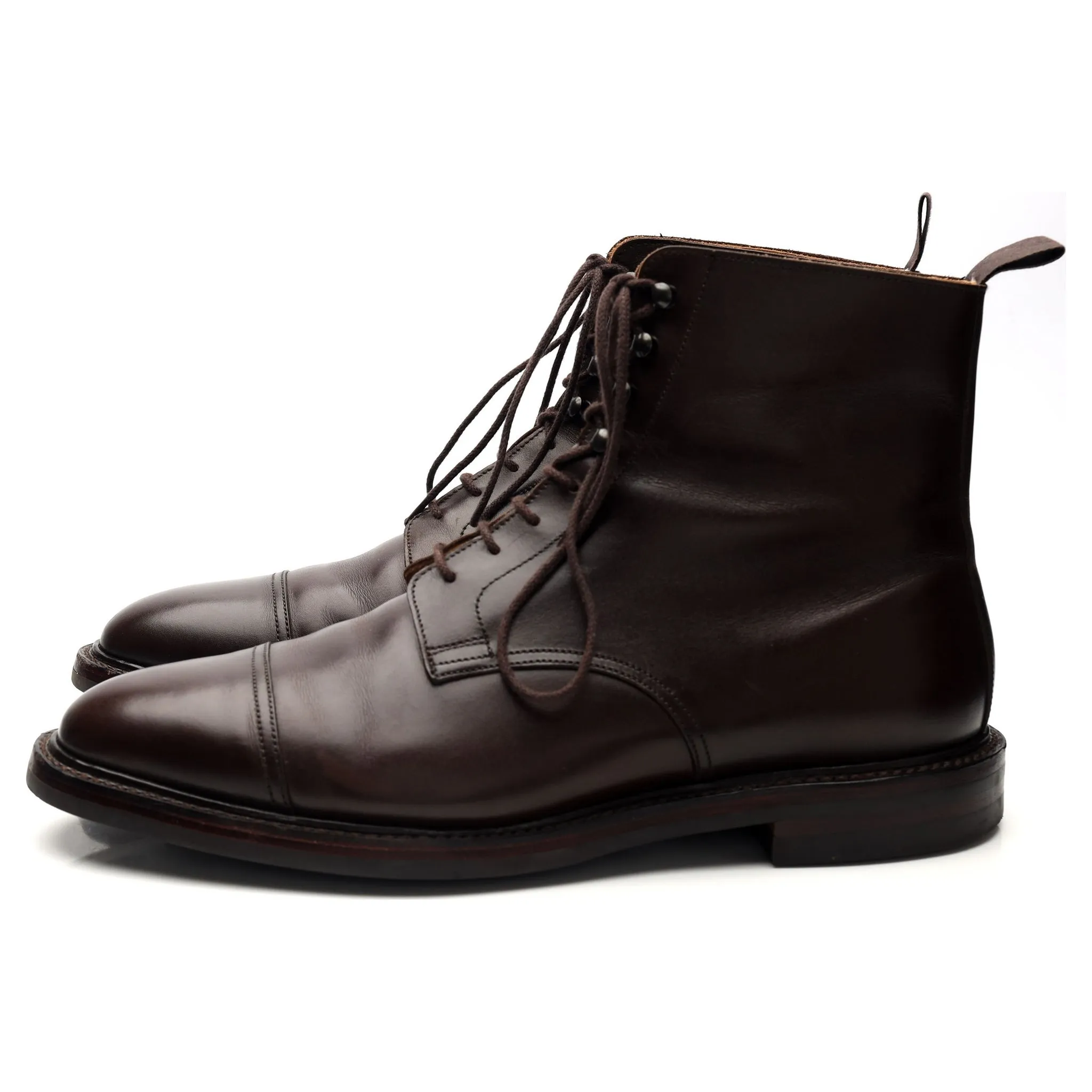 'Argyll' Dark Brown Leather Boots UK 9.5 E