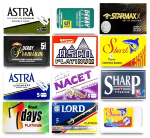 Astra-Derby-Shark-Starmaxx-Sharp-Lord 60 Quality Double Edge Razor Blades Sampler (12 Different Brands)