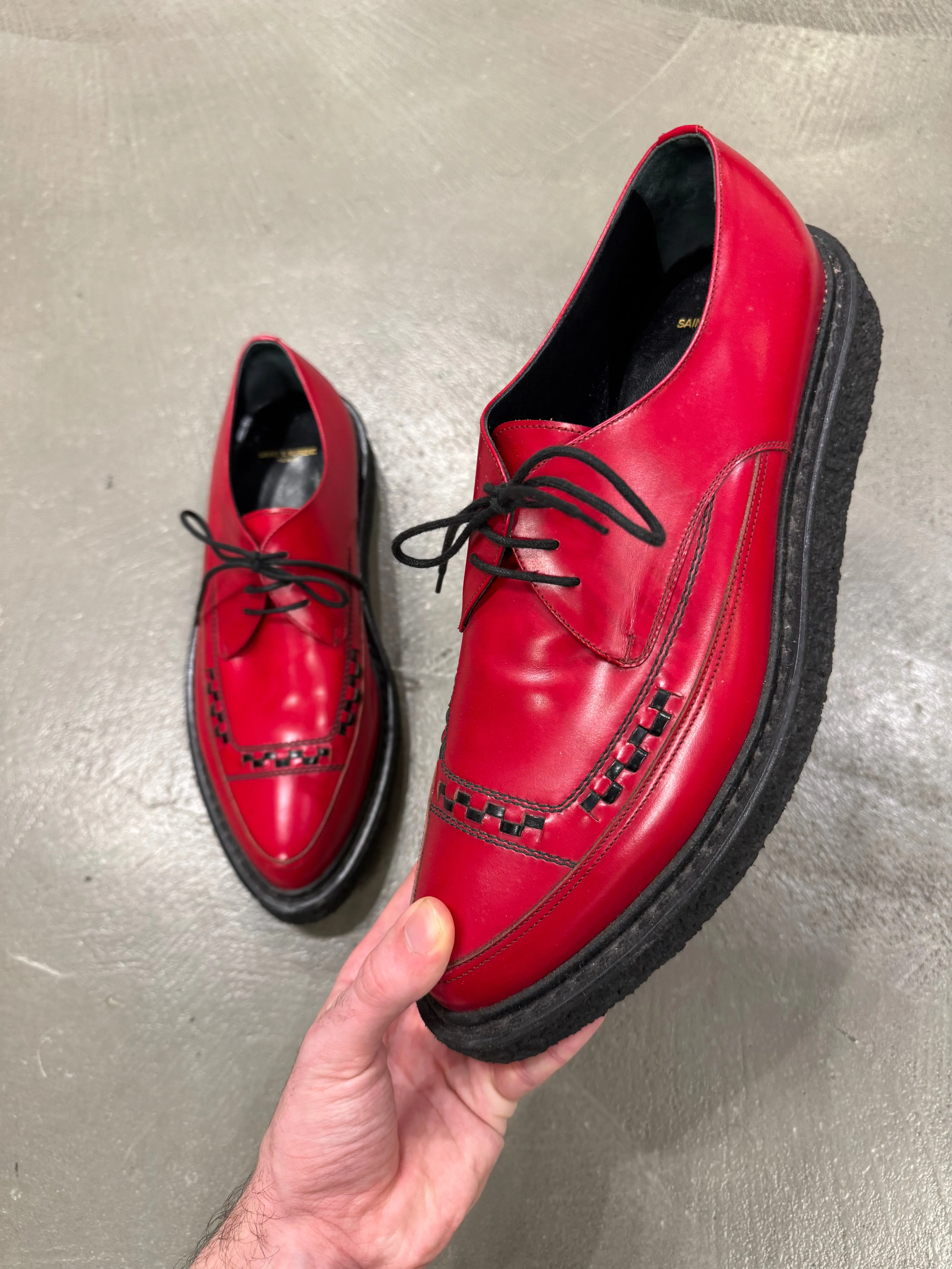 A/W2014 Saint Laurent by Hedi Slimane runway leather creepers derby shoes