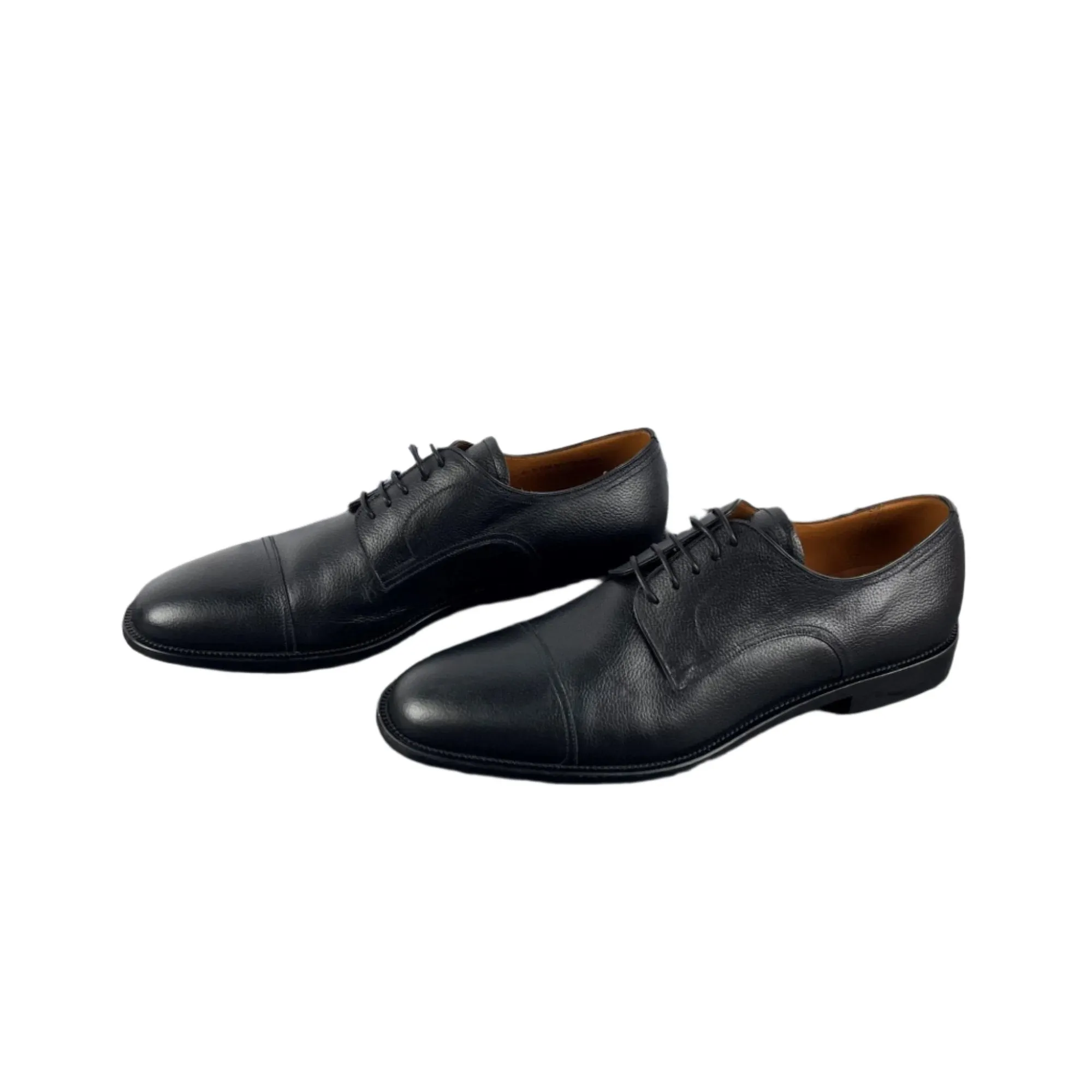 Bally Salfor Black Grained Leather Derby Shoes