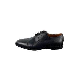 Bally Salfor Black Grained Leather Derby Shoes