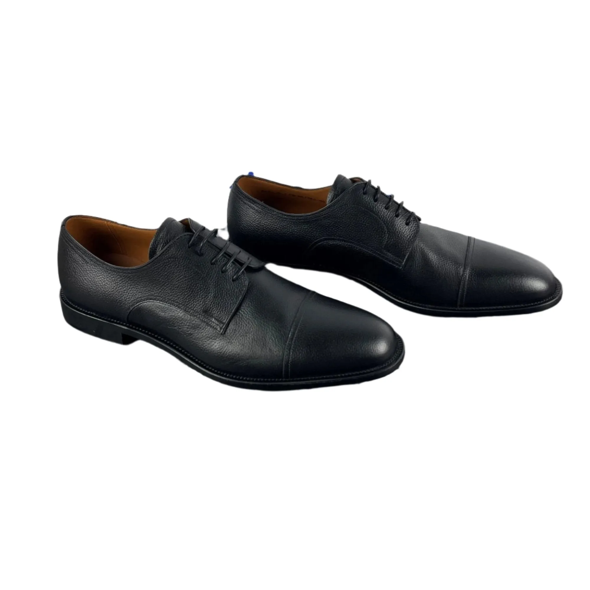 Bally Salfor Black Grained Leather Derby Shoes