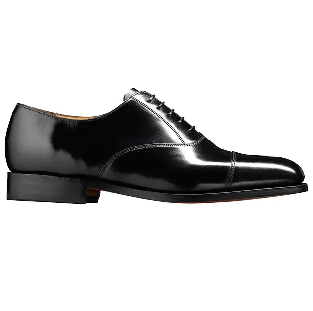 BARKER Arnold Shoes - Mens Classic Oxford - Black Hi-Shine