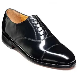 BARKER Arnold Shoes - Mens Classic Oxford - Black Hi-Shine
