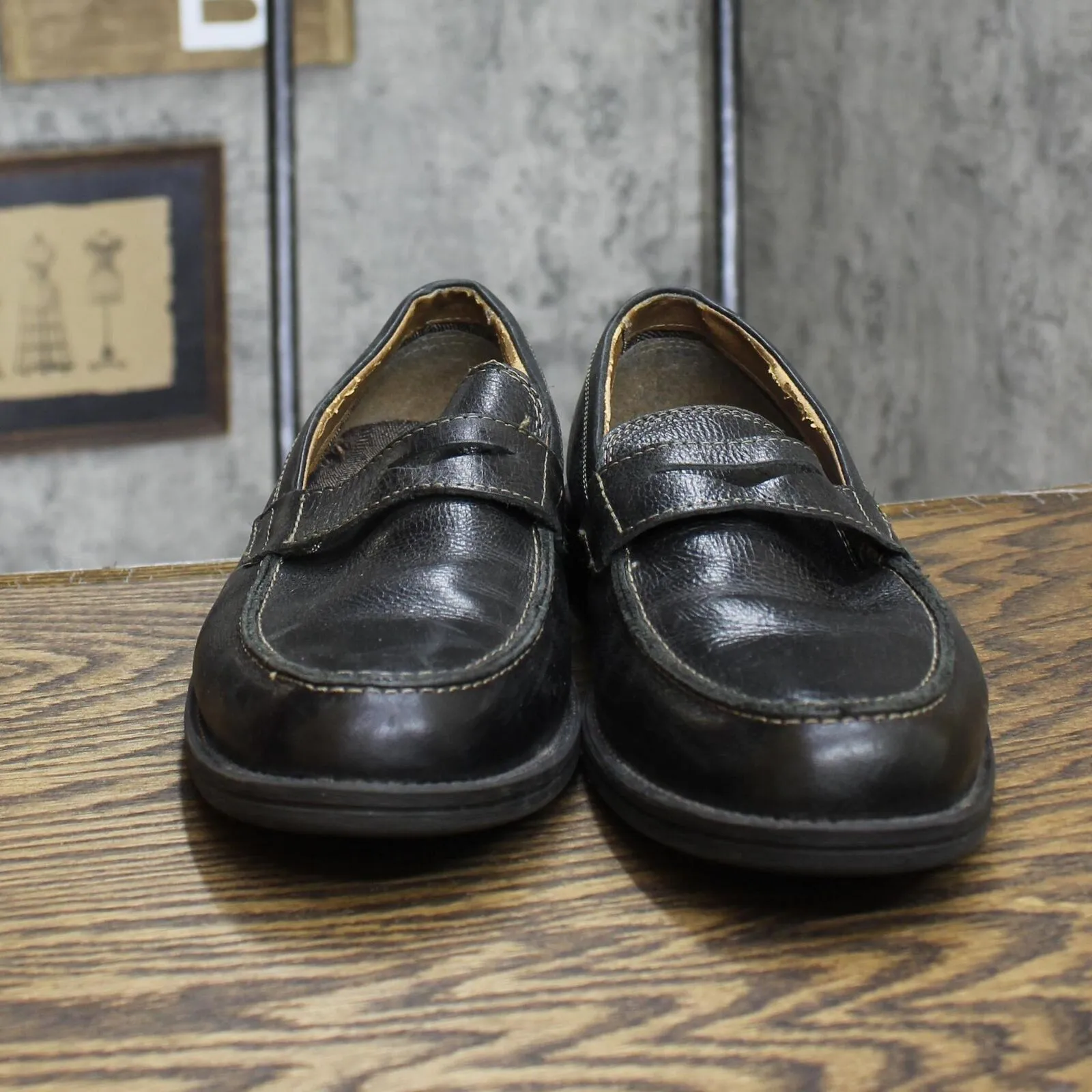 Bass Mens Pull On Loafers Dress Shoes 166689cc0a4c2b Black 7.5M