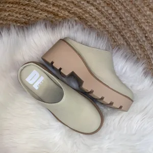 Beige Suede Clogs