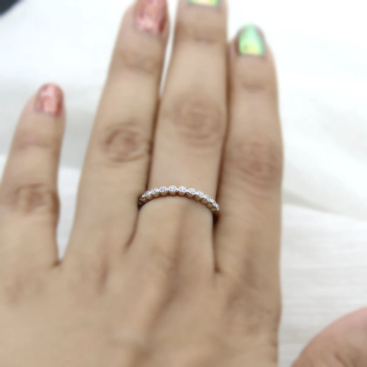 Bezel Set Half Classic Eternity Round Band