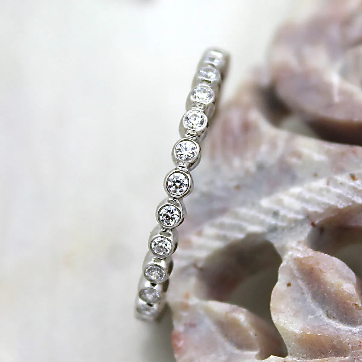 Bezel Set Half Classic Eternity Round Band