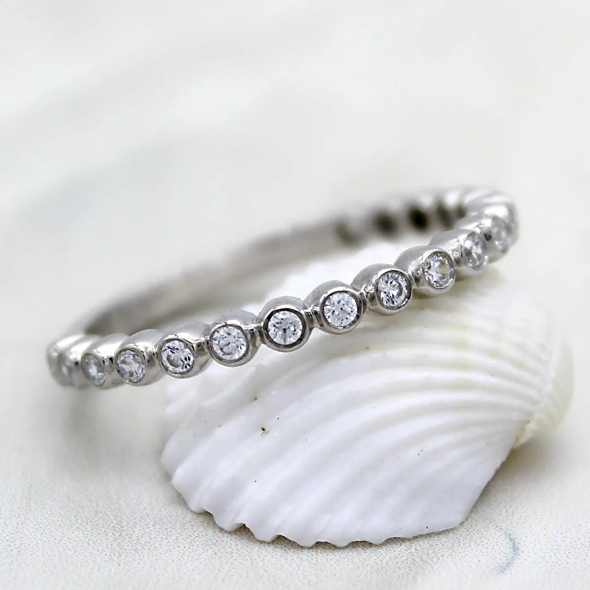 Bezel Set Half Classic Eternity Round Band