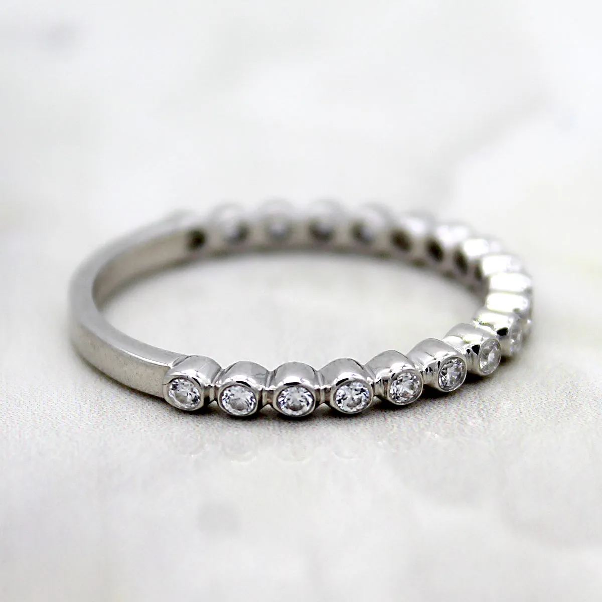 Bezel Set Half Classic Eternity Round Band