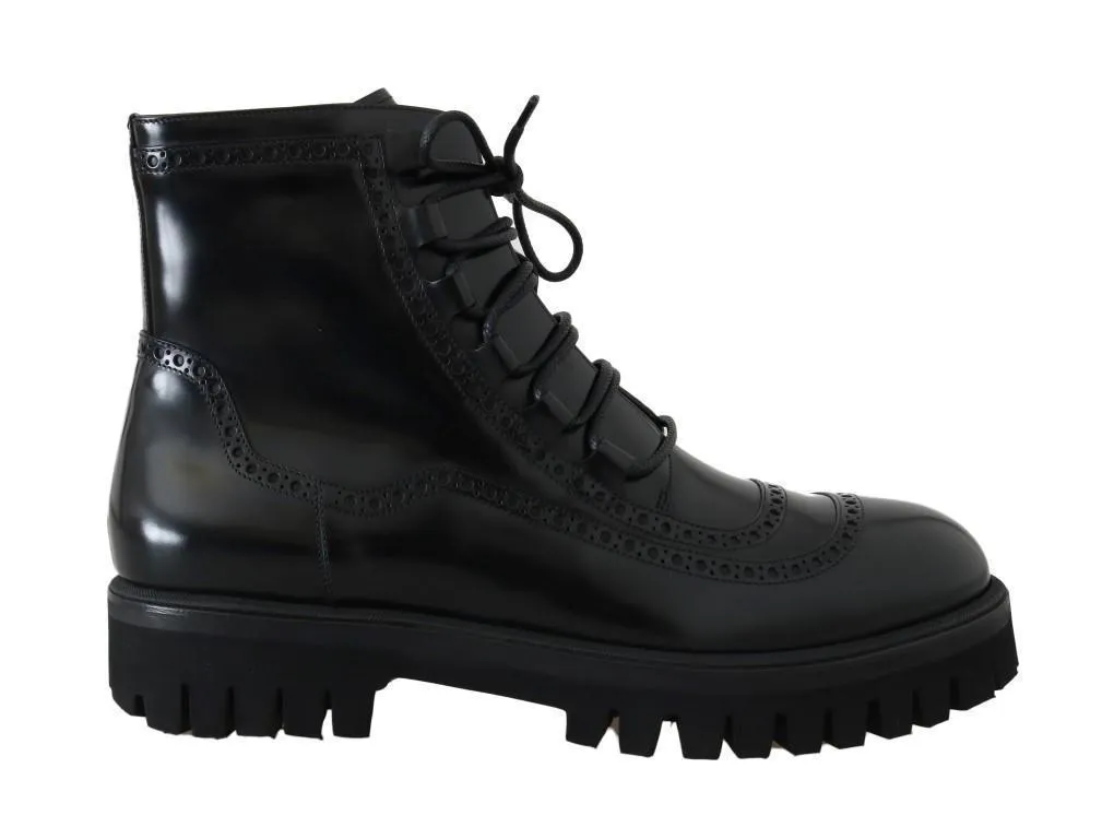 Black Leather Ankle Boots