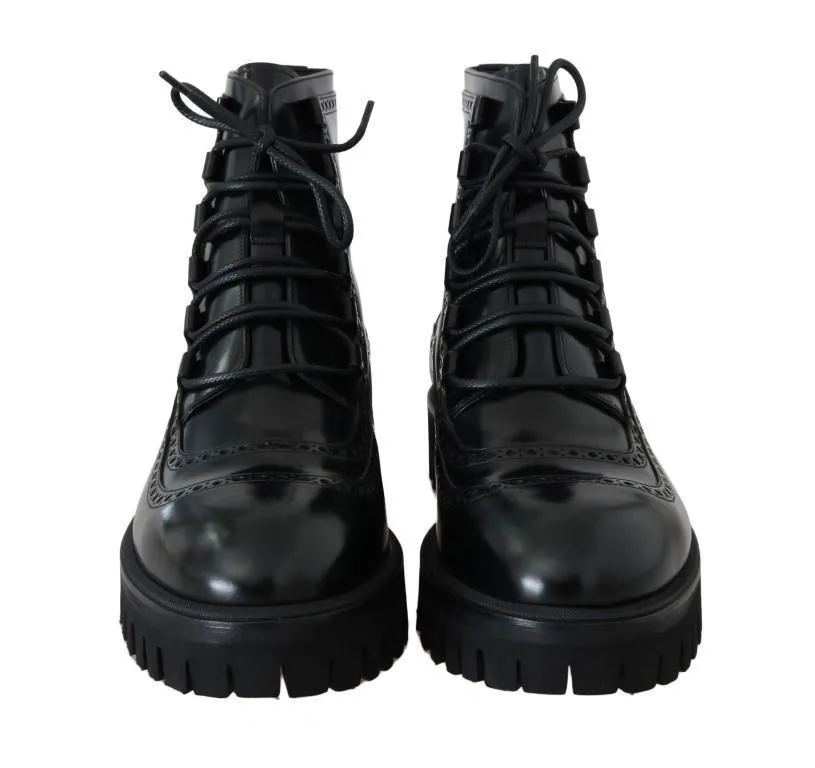 Black Leather Ankle Boots