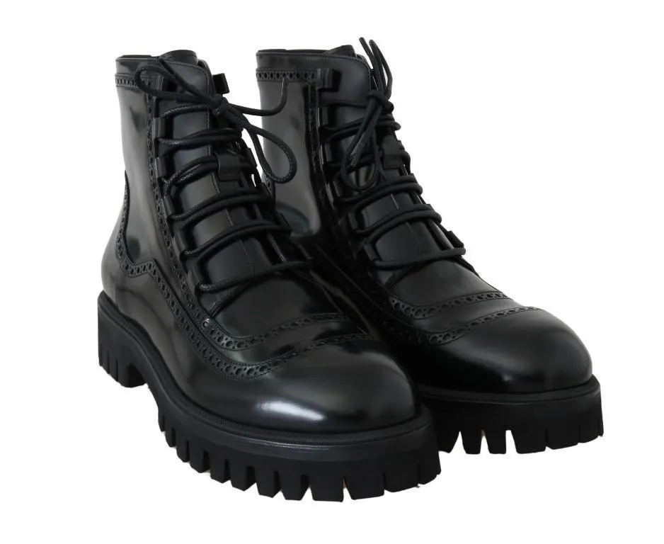 Black Leather Ankle Boots