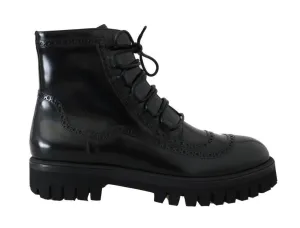 Black Leather Ankle Boots