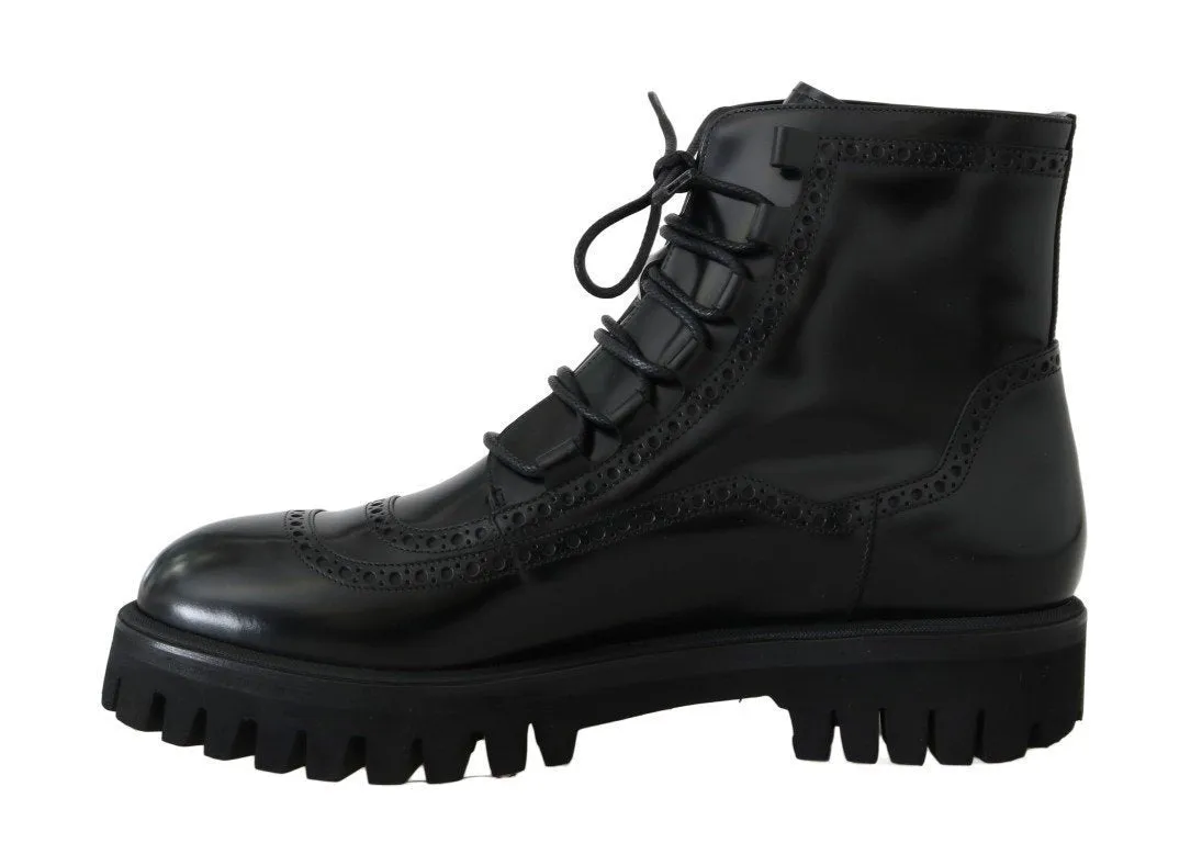 Black Leather Ankle Boots