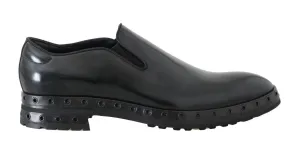 Black Leather Dress Loafers Shoes