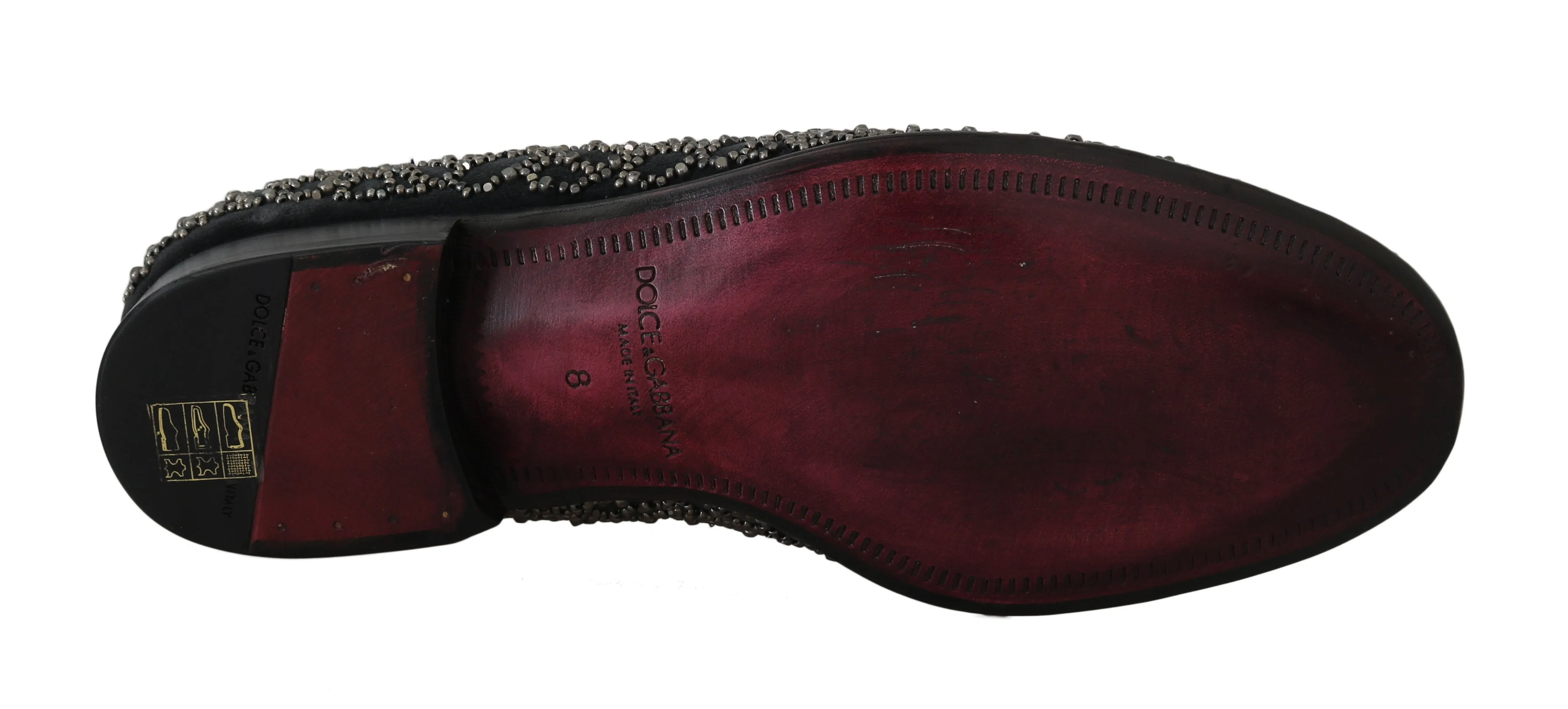 Black Velvet Crystal Beaded Loafers