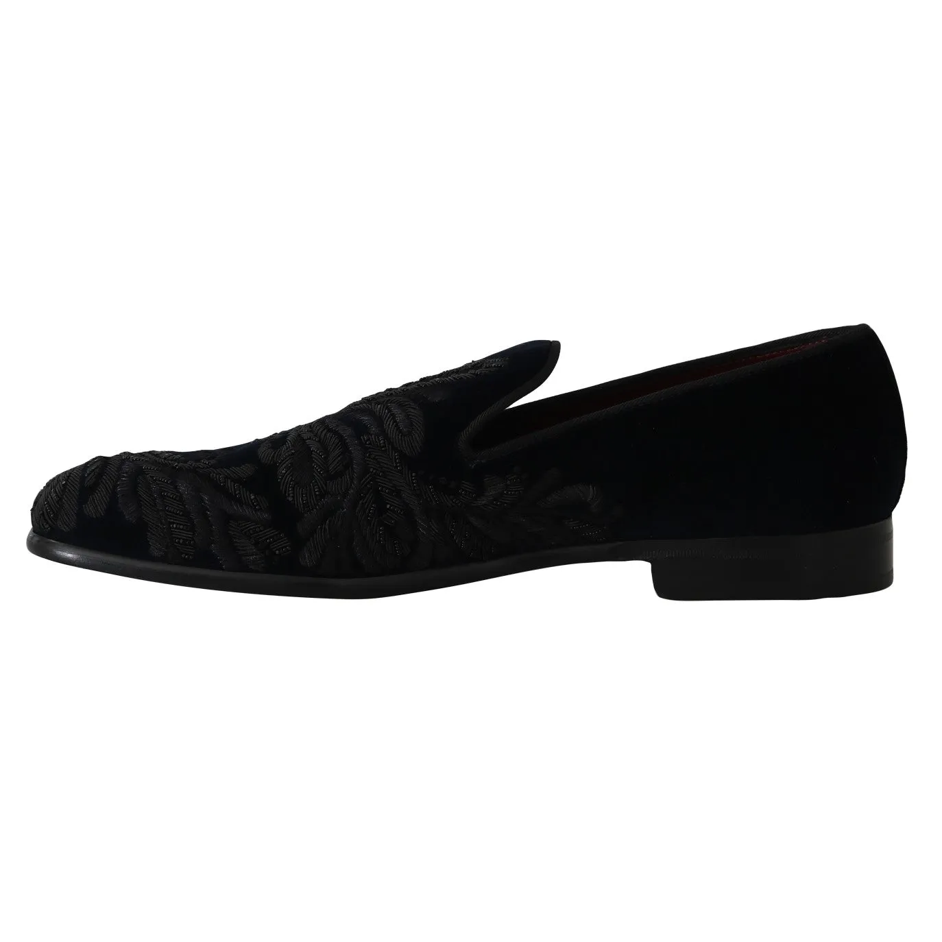 Blue Velvet Ricamo Dress Loafers