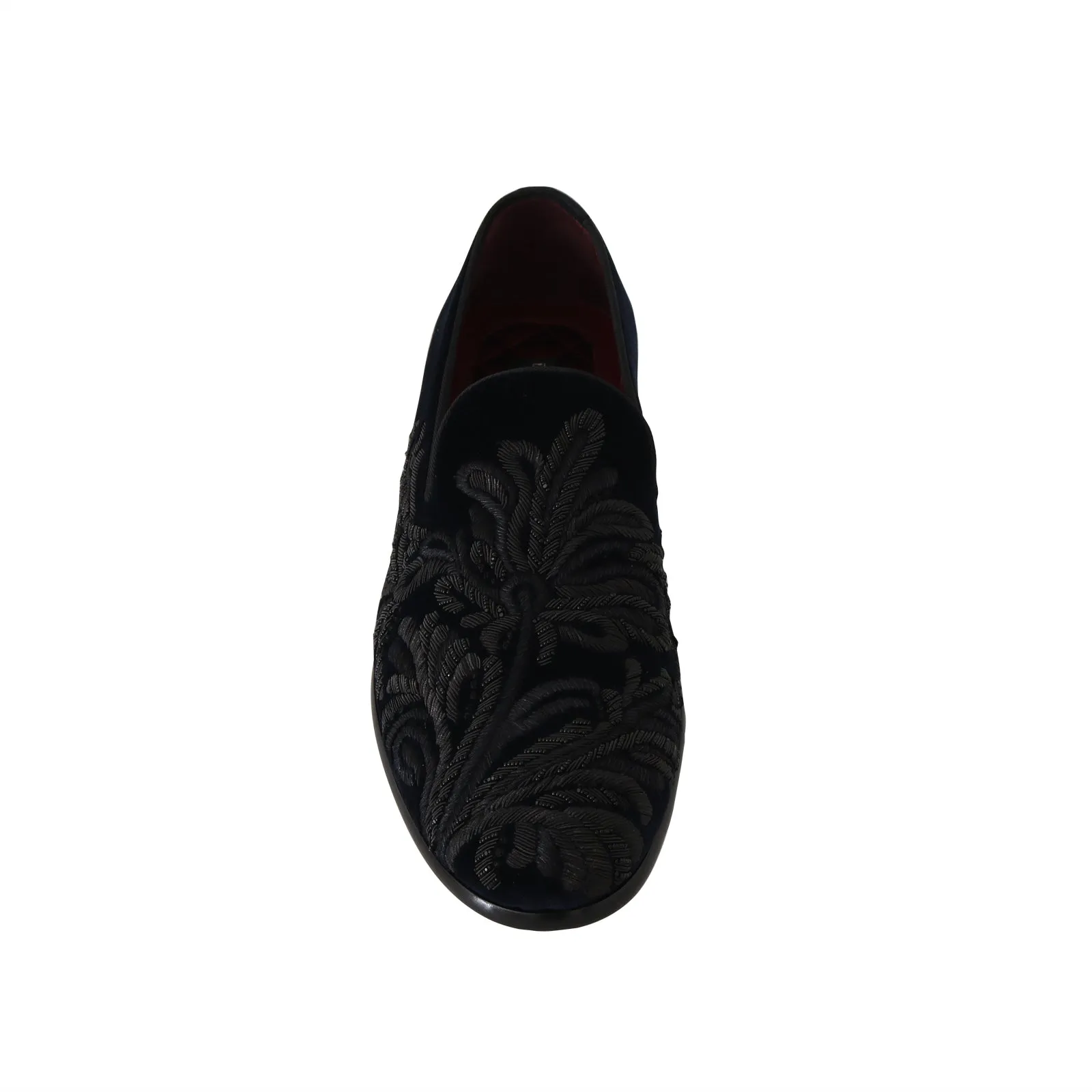 Blue Velvet Ricamo Dress Loafers