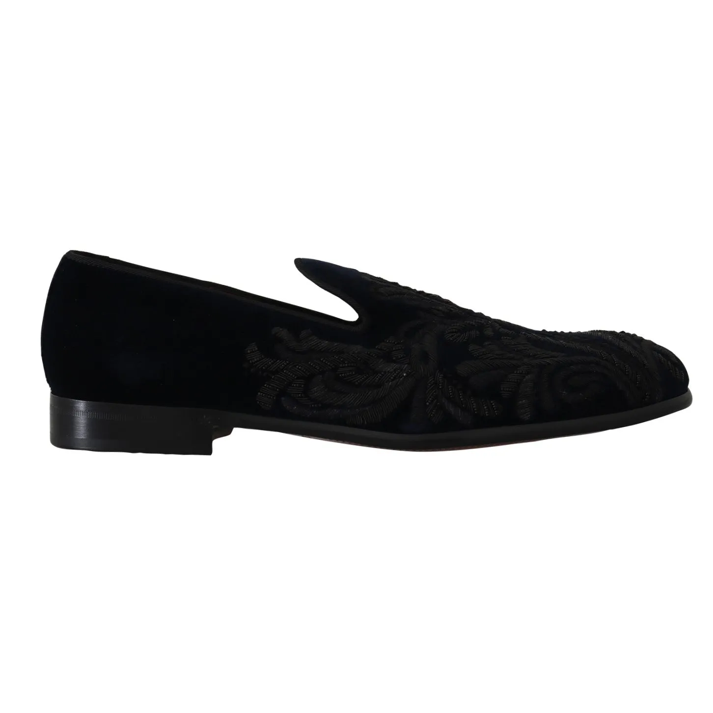 Blue Velvet Ricamo Dress Loafers