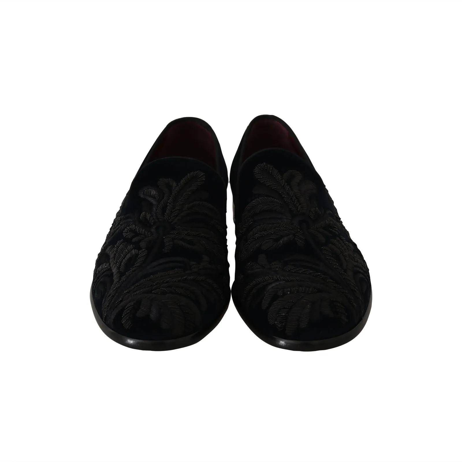 Blue Velvet Ricamo Dress Loafers