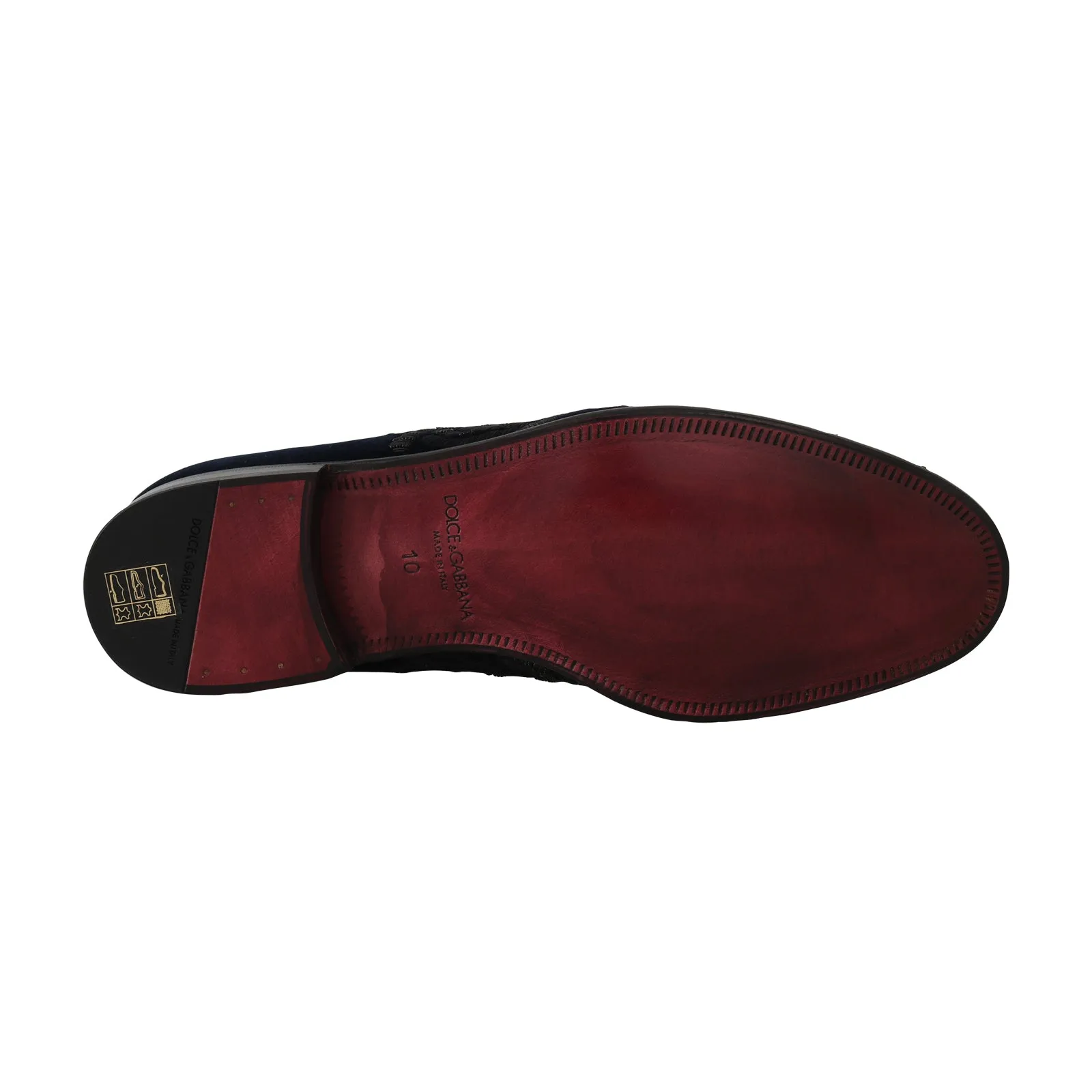 Blue Velvet Ricamo Dress Loafers