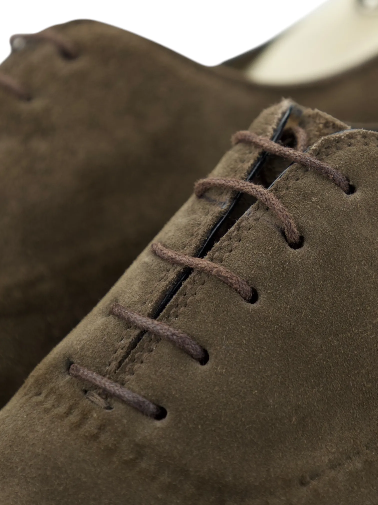 Bontoni Taupe Norvegese Vittorio Suede Wholecut Oxford Lace-Ups
