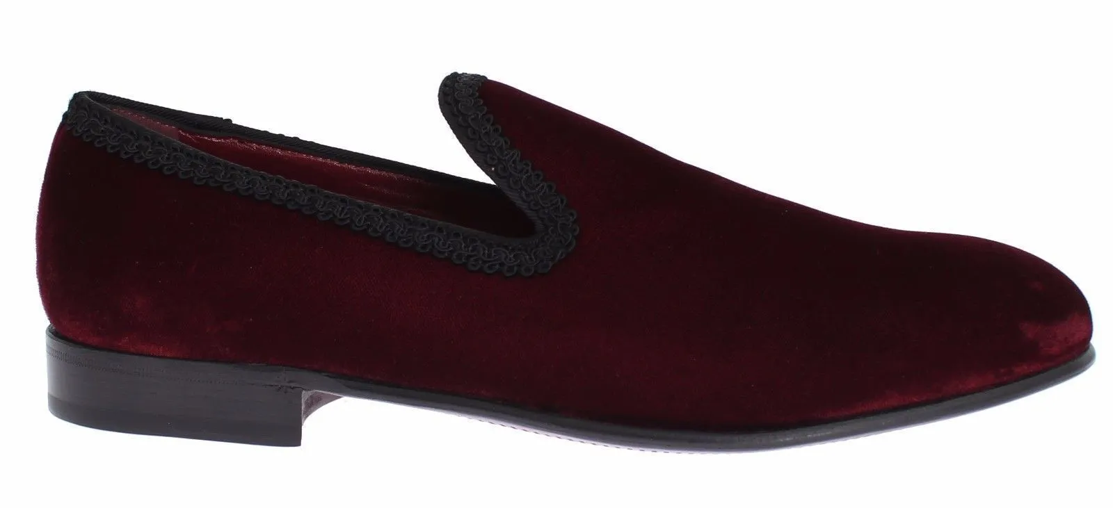 Bordeaux Red Velvet Loafers Dress Shoes