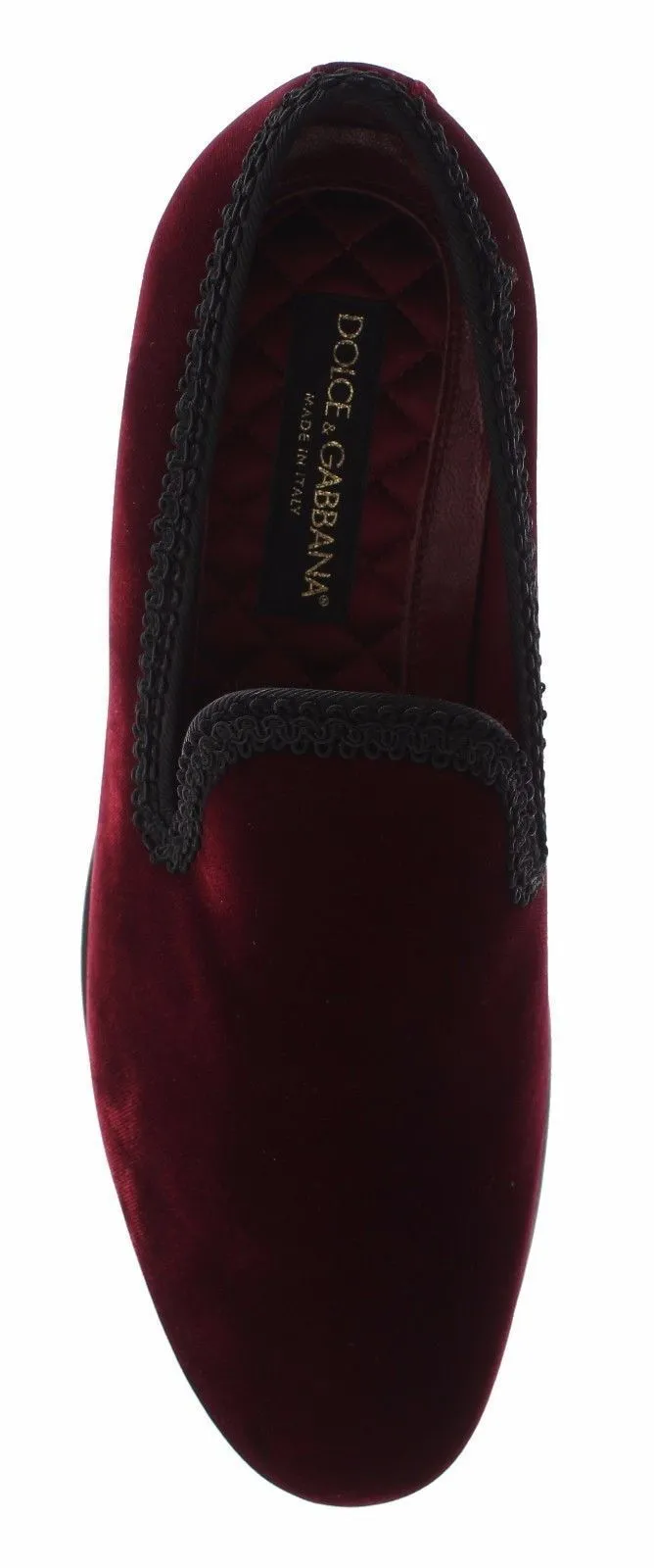 Bordeaux Red Velvet Loafers Dress Shoes