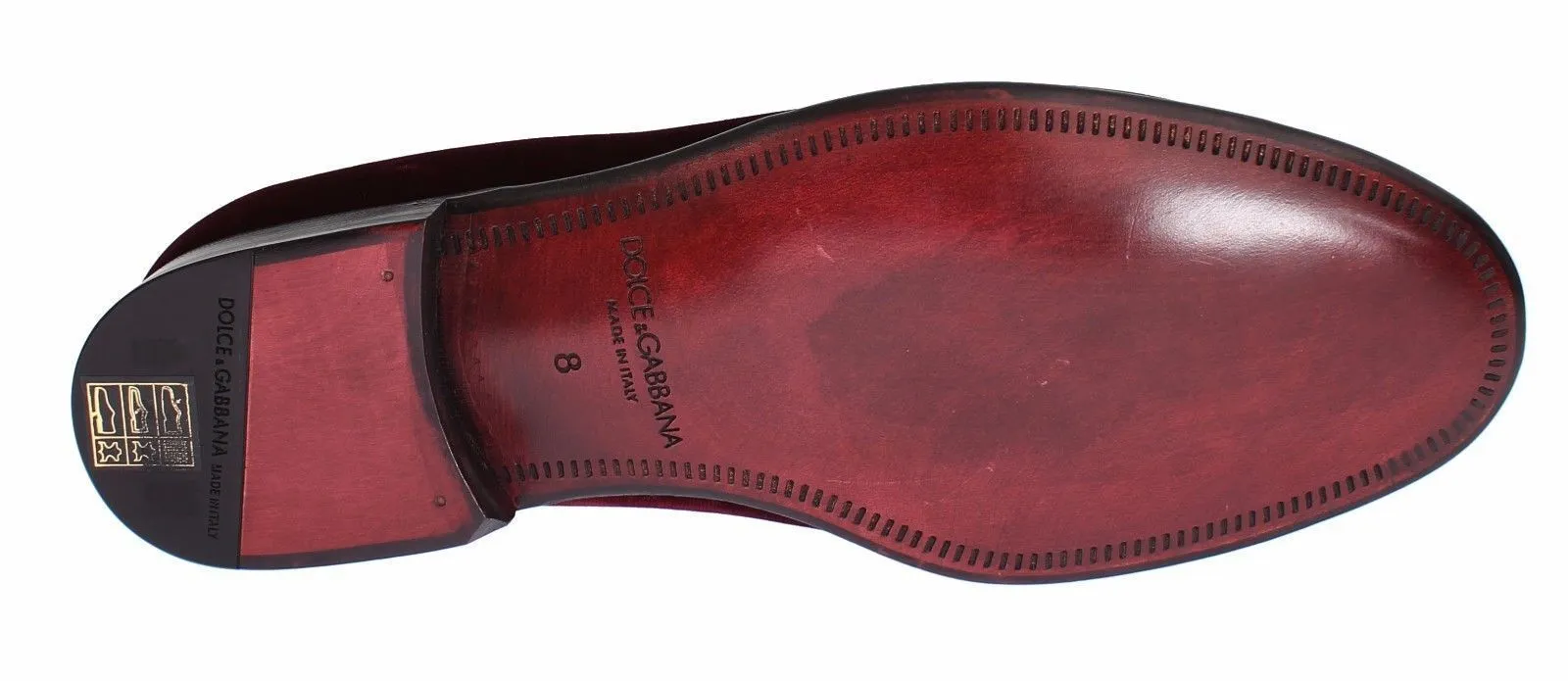 Bordeaux Red Velvet Loafers Dress Shoes