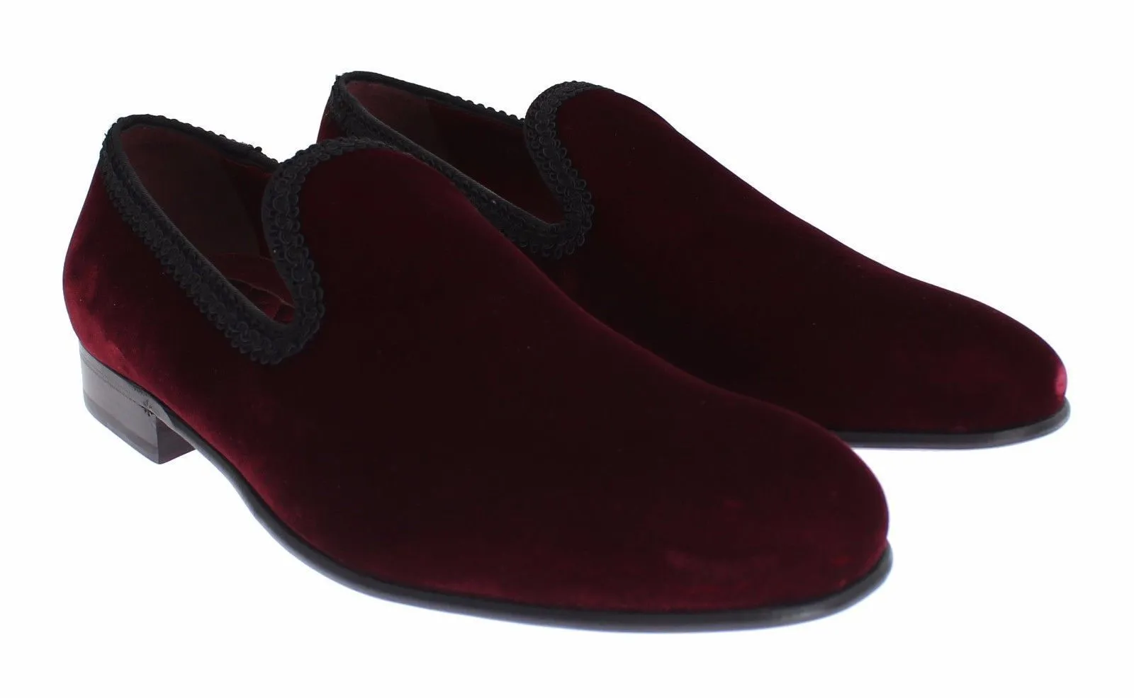 Bordeaux Red Velvet Loafers Dress Shoes