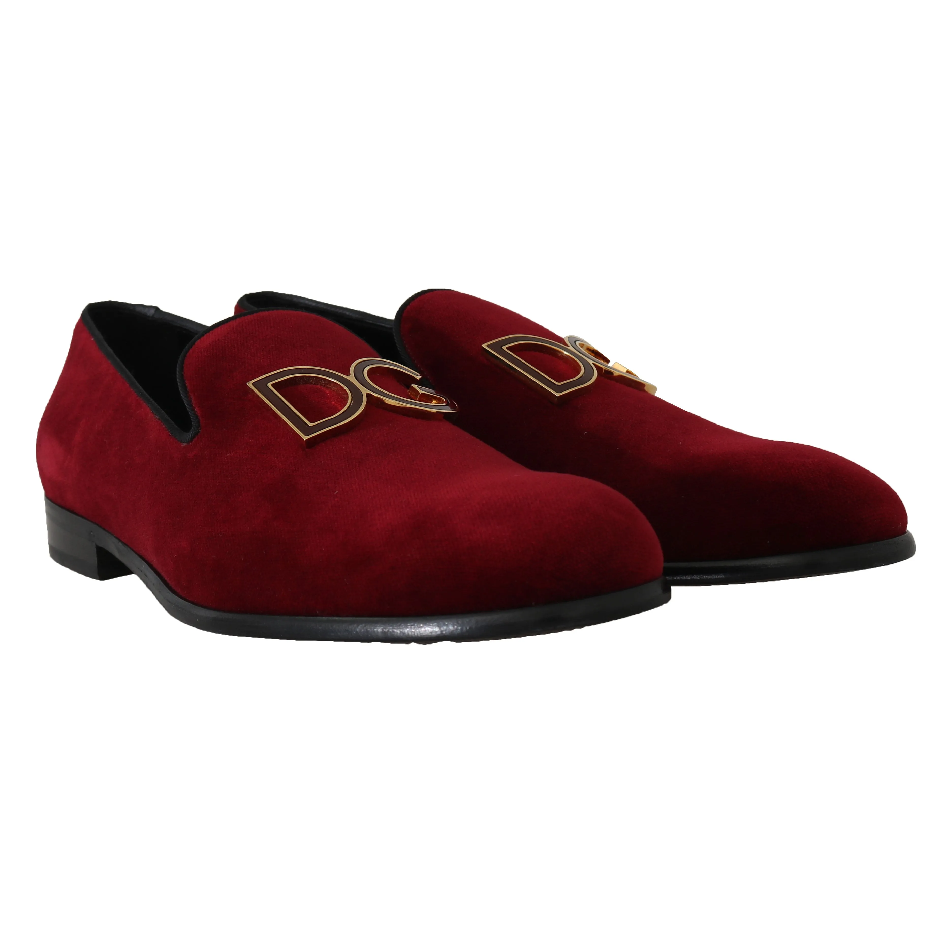 Bordeaux Velvet DG Logo Dress Loafers