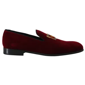 Bordeaux Velvet DG Logo Dress Loafers