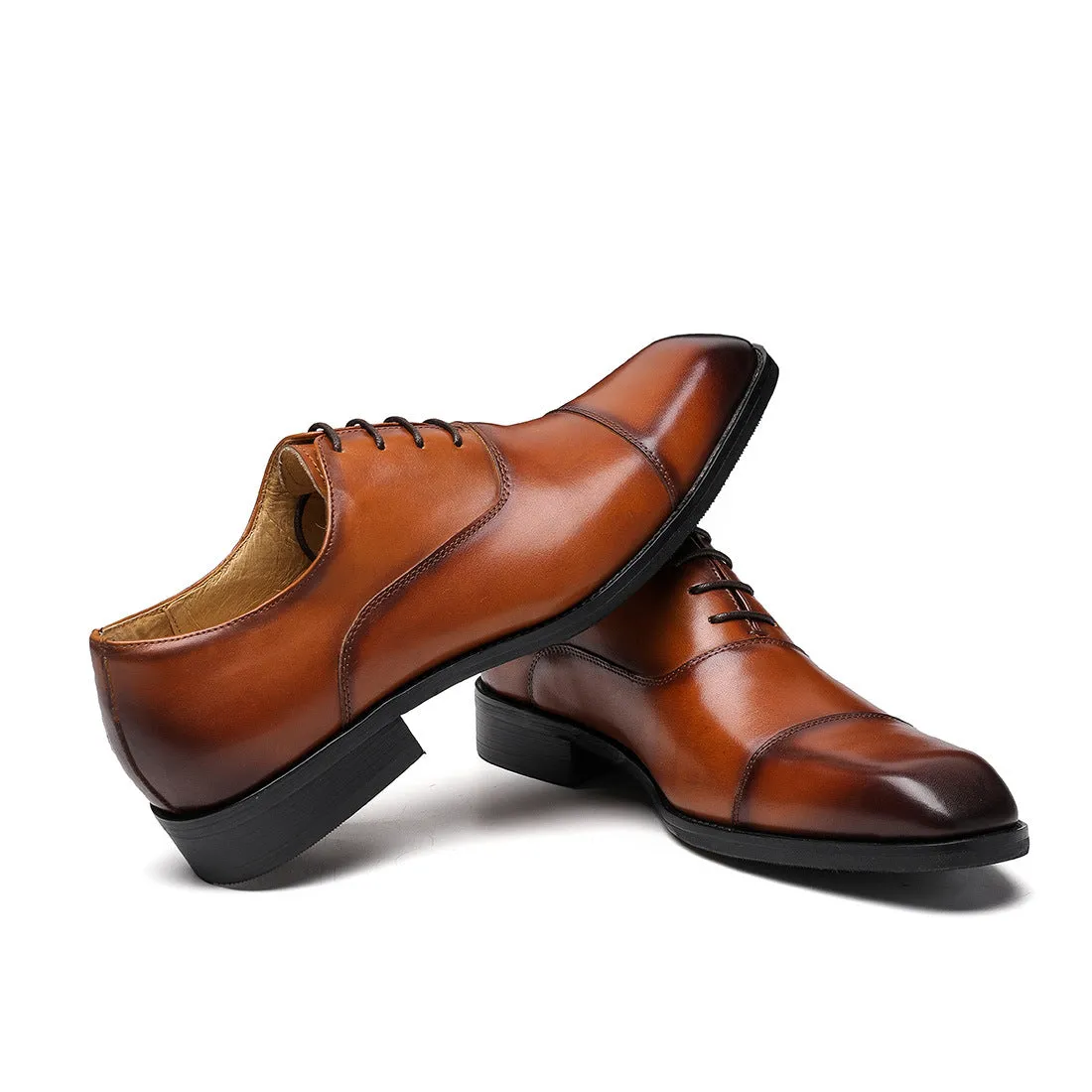 British Leather Shoes Men's Business Formal Wear Authentic Leather Square Toe Oxford Shoes Groom Wedding Shoes Casual Men's Shoes20613