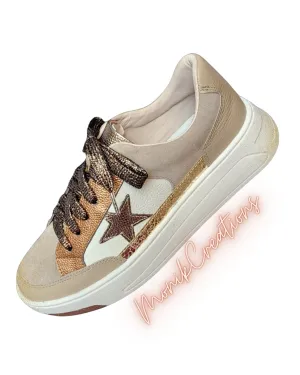 Bronze Star Leather Sneakers
