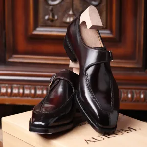 Brown Leather Derby Monk Straps - Monk Shoes
