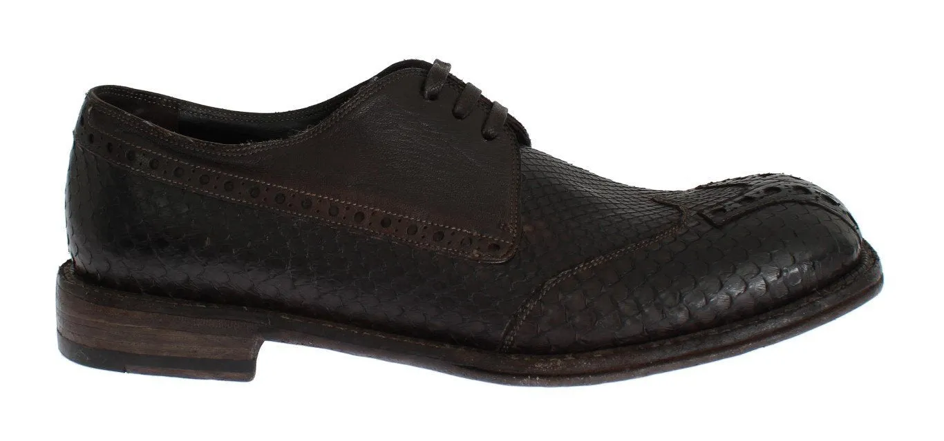 Brown Python Snakeskin Kangaroo Shoes
